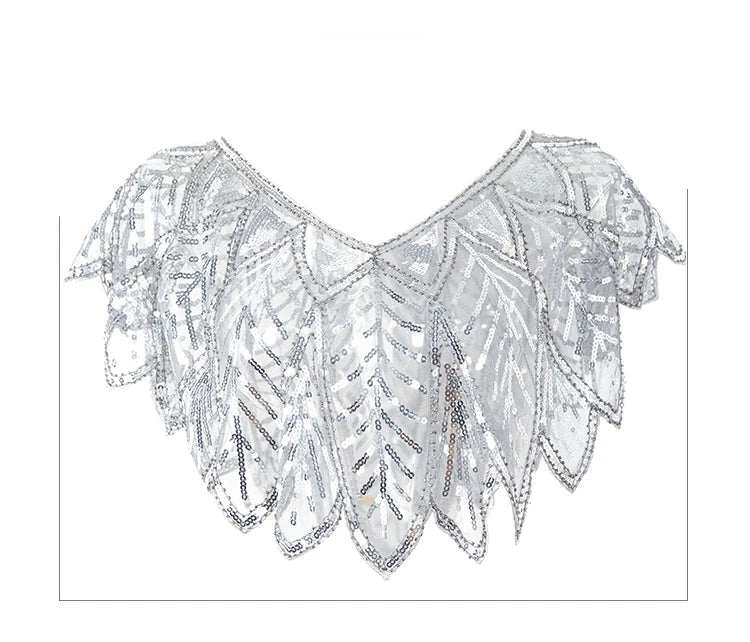 Beaded Sequin Capelet Shrug – Summer Hanfu-Style Gauze Shawl Jacket for Women