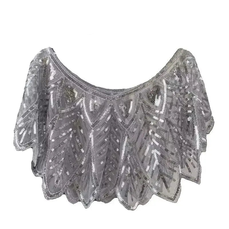 Beaded Sequin Capelet Shrug – Summer Hanfu-Style Gauze Shawl Jacket for Women