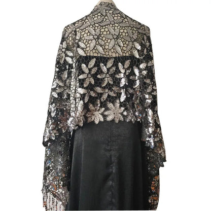 Elegant Sequin Glitter Evening Shawl – Bridal & Bridesmaid Wedding Wrap with Tassels