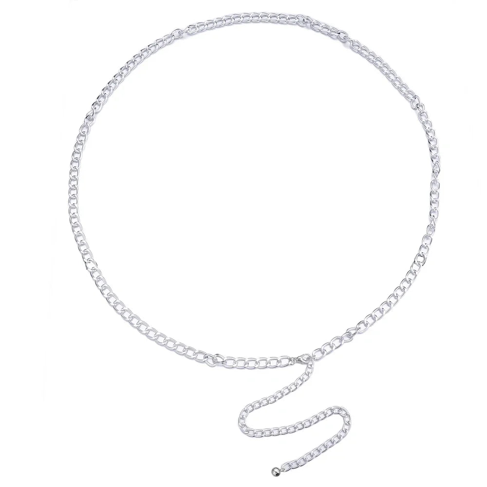 Butterfly Double Thin Waist Chain – Stainless Steel Belly Jewelry for Summer