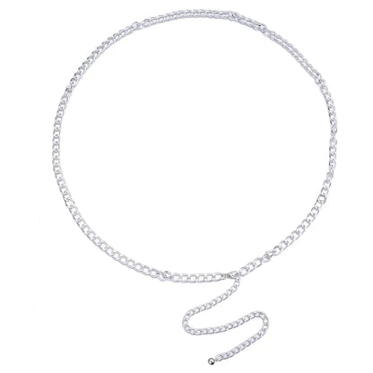 Butterfly Double Thin Waist Chain – Stainless Steel Belly Jewelry for Summer