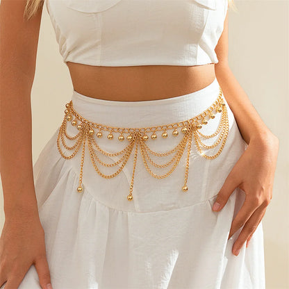 Multilayer Butterfly & Heart Pendant Waist Chain for Women – Summer Bikini & Body Jewelry