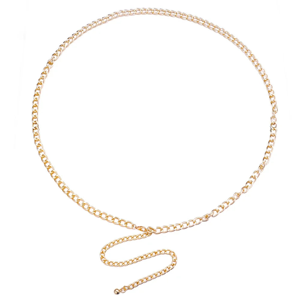 Butterfly Double Thin Waist Chain – Stainless Steel Belly Jewelry for Summer