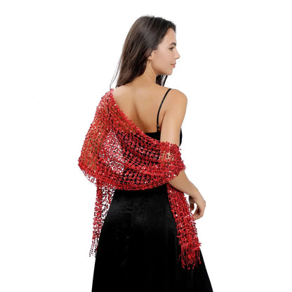 Glitter Sequins Bridal Cape – Wedding Shawl Cover-Up for Women’s Evening Dresses & Parties