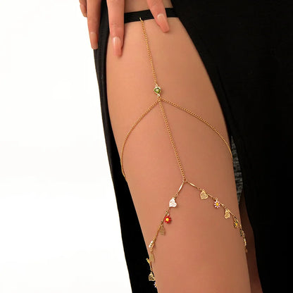 Boho Double-Layer Thigh Chain – Sexy Summer Body Jewelry for Women