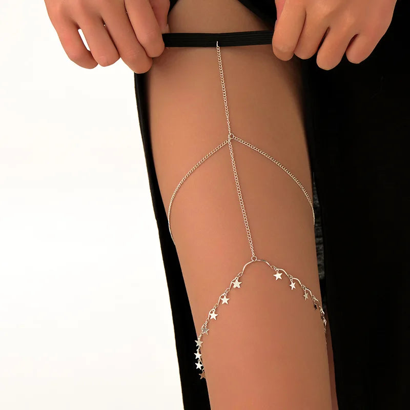 Boho Double-Layer Thigh Chain – Sexy Summer Body Jewelry for Women