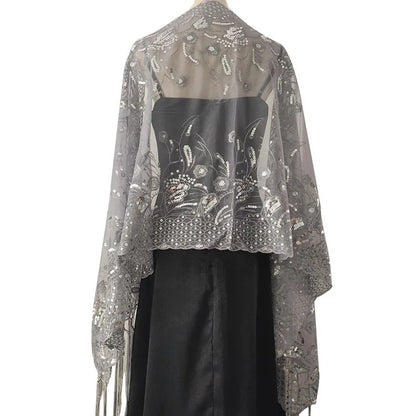 Elegant Sequin Bridal Shawl – 1920s Style Wedding Wrap for Women & Bridesmaids