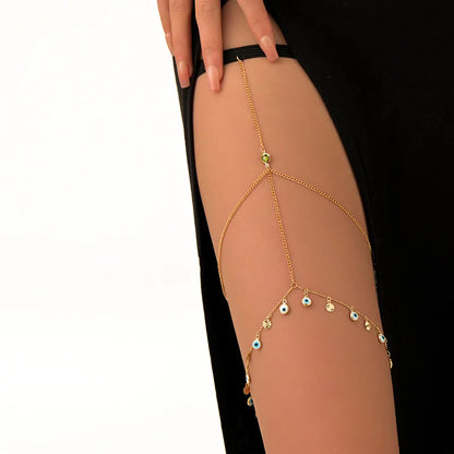 Boho Double-Layer Thigh Chain – Sexy Summer Body Jewelry for Women