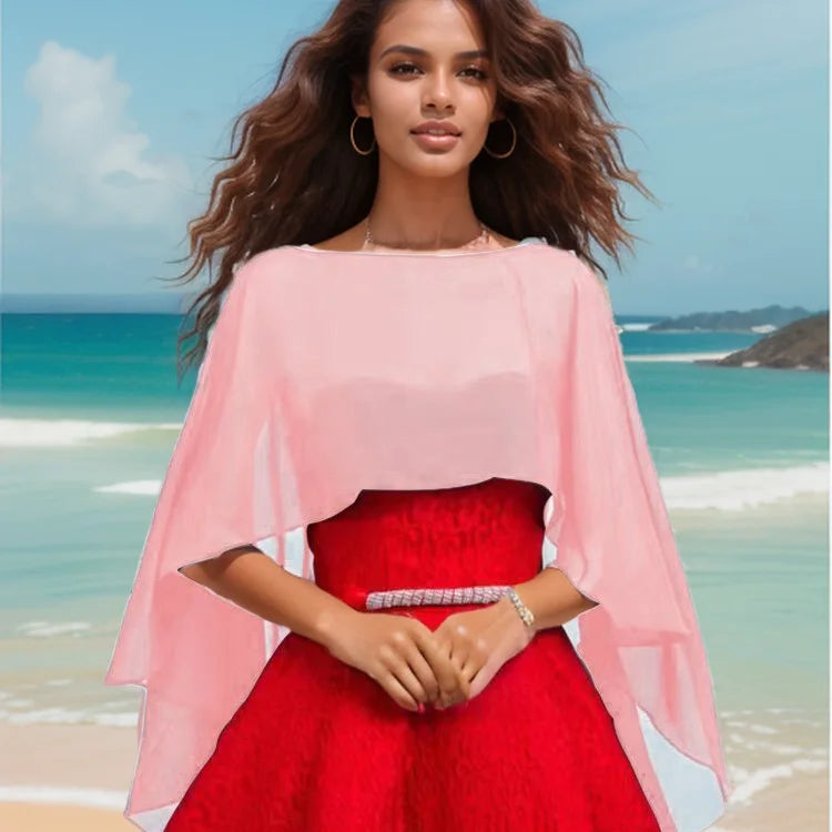 Women’s Chiffon Wedding Cape – Bridal Shawl Bolero Shrug Wrap for Evening Dresses