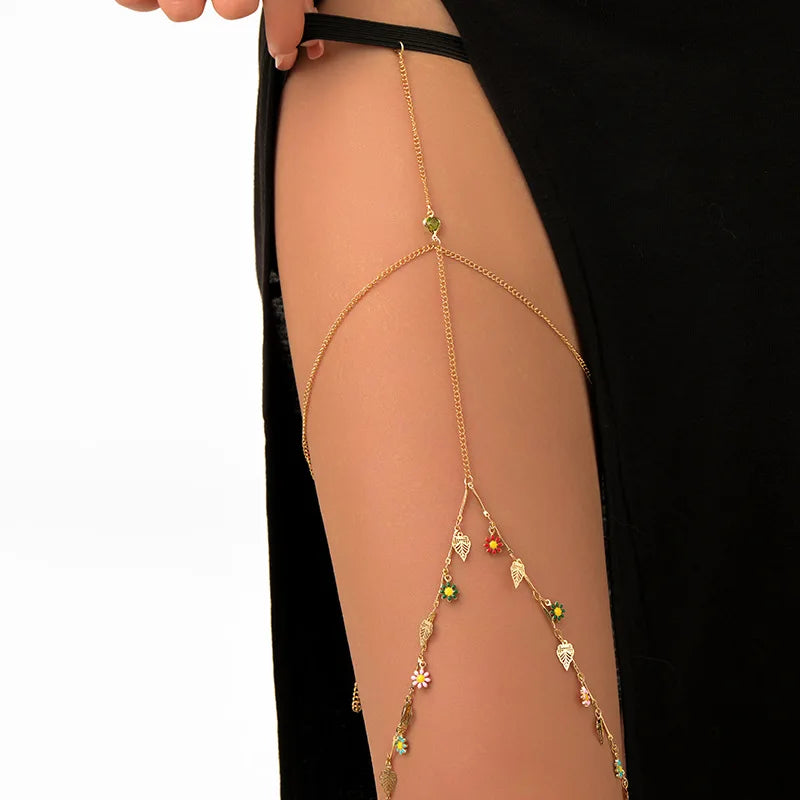 Boho Double-Layer Thigh Chain – Sexy Summer Body Jewelry for Women