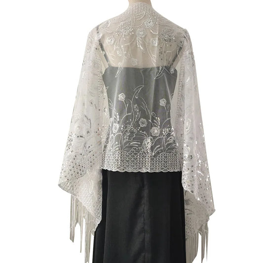 Elegant Sequin Bridal Shawl – 1920s Style Wedding Wrap for Women & Bridesmaids