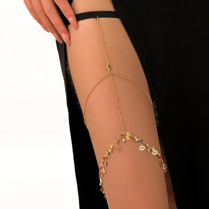 Boho Double-Layer Thigh Chain – Sexy Summer Body Jewelry for Women