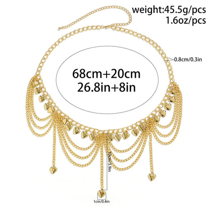 Multilayer Butterfly & Heart Pendant Waist Chain for Women – Summer Bikini & Body Jewelry