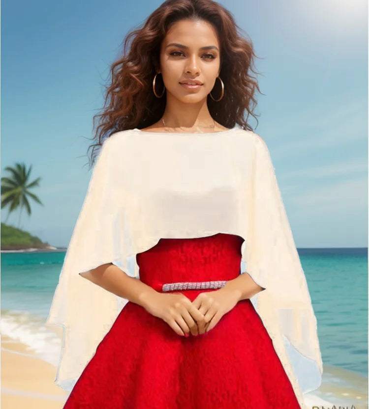 Women’s Chiffon Wedding Cape – Bridal Shawl Bolero Shrug Wrap for Evening Dresses