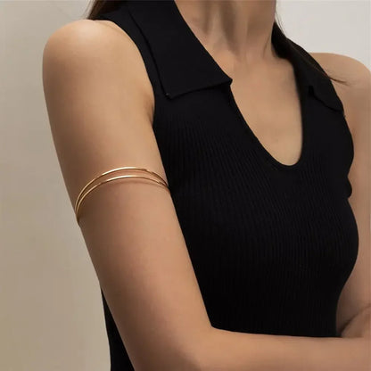 Boho Tassel Upper Arm Bracelet – Retro Geometric Metal Arm Cuff Jewelry