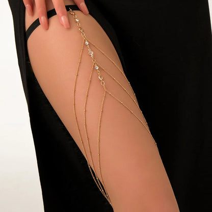Boho Double-Layer Thigh Chain – Sexy Summer Body Jewelry for Women