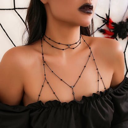 Boho Cross Chest & Waist Body Chain – Y2K Bikini Jewelry for Women & Brides