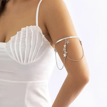 Boho Tassel Upper Arm Bracelet – Retro Geometric Metal Arm Cuff Jewelry