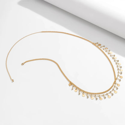 Y2K Rhinestone Star Belly Chain – Tassel Waist Jewelry for Women & Raves