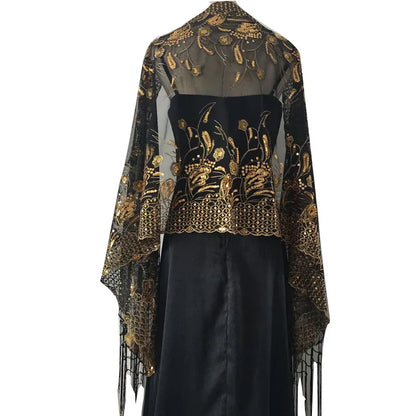 Elegant Sequin Bridal Shawl – 1920s Style Wedding Wrap for Women & Bridesmaids