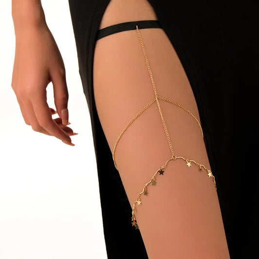 Boho Double-Layer Thigh Chain – Sexy Summer Body Jewelry for Women