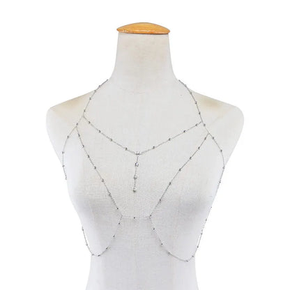 Boho Cross Chest & Waist Body Chain – Y2K Bikini Jewelry for Women & Brides