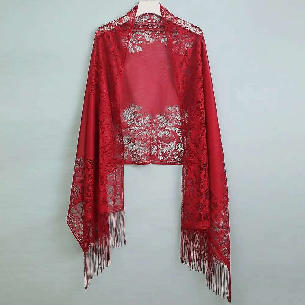 Vintage Tassel Patchwork V-Neck Cardigan – Women’s Shawl, Capelet, and Fringed Scarf