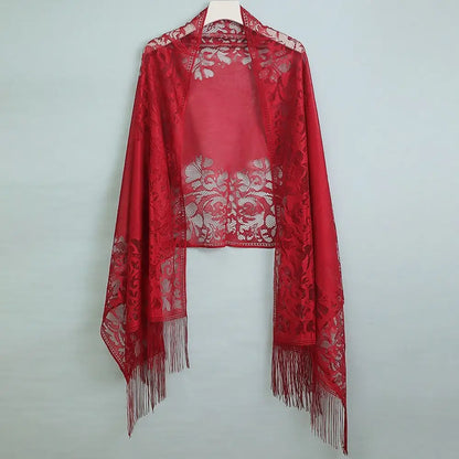 Vintage Tassel Patchwork V-Neck Cardigan – Women’s Shawl, Capelet, and Fringed Scarf