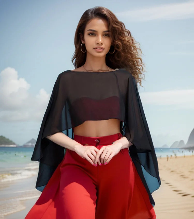 Women’s Chiffon Wedding Cape – Bridal Shawl Bolero Shrug Wrap for Evening Dresses