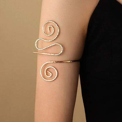 Boho Tassel Upper Arm Bracelet – Retro Geometric Metal Arm Cuff Jewelry