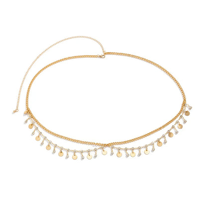 Y2K Rhinestone Star Belly Chain – Tassel Waist Jewelry for Women & Raves