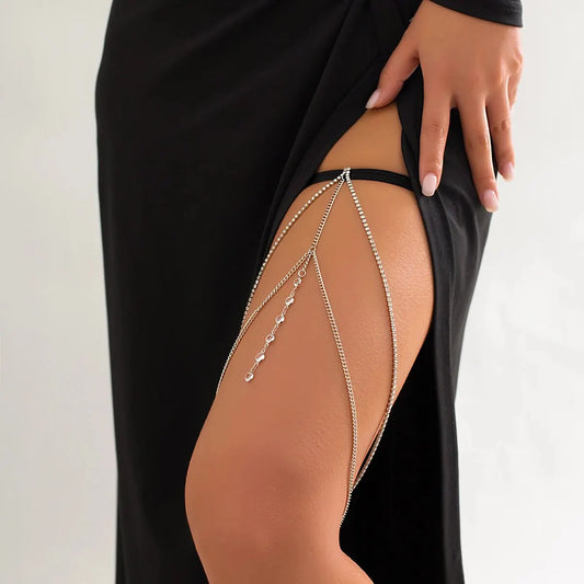Crystal Tassel Thigh Chain – Sexy Multilayer Leg Jewelry for Women
