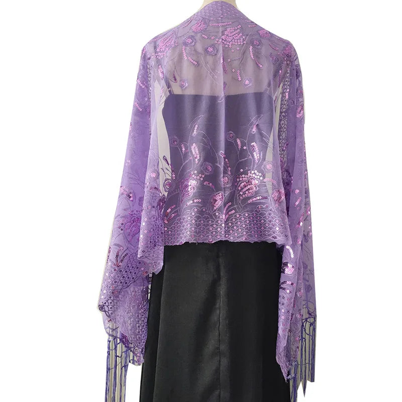 Elegant Sequin Bridal Shawl – 1920s Style Wedding Wrap for Women & Bridesmaids