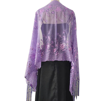 Elegant Sequin Bridal Shawl – 1920s Style Wedding Wrap for Women & Bridesmaids