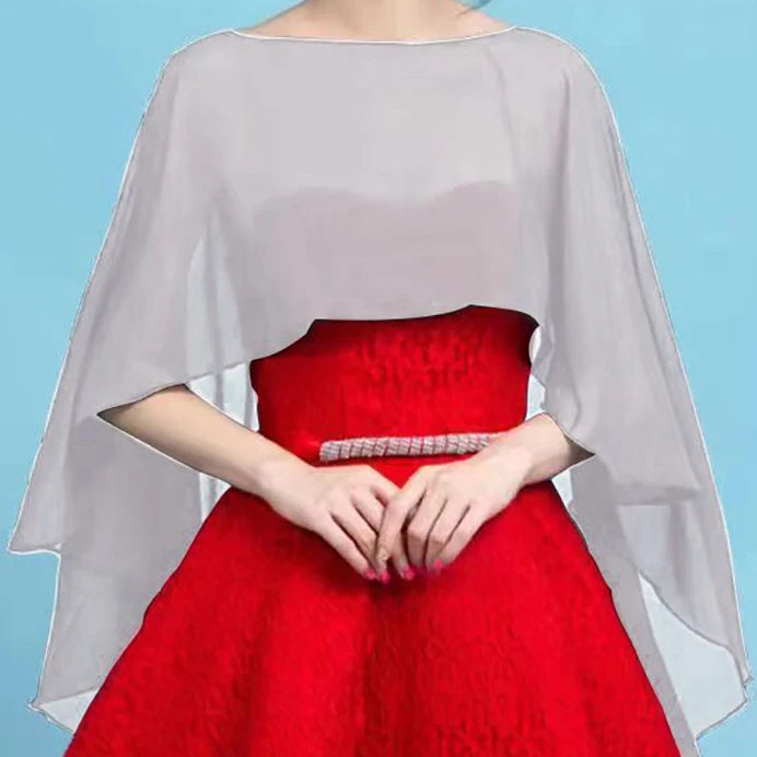 Women’s Chiffon Wedding Cape – Bridal Shawl Bolero Shrug Wrap for Evening Dresses