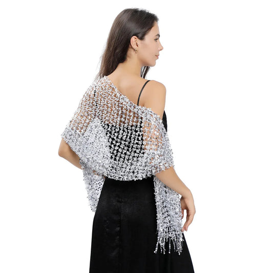 Glitter Sequins Bridal Cape – Wedding Shawl Cover-Up for Women’s Evening Dresses & Parties