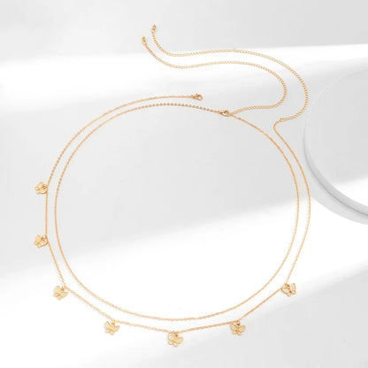 Butterfly Double Thin Waist Chain – Stainless Steel Belly Jewelry for Summer
