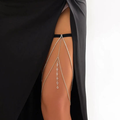 Crystal Tassel Thigh Chain – Sexy Multilayer Leg Jewelry for Women