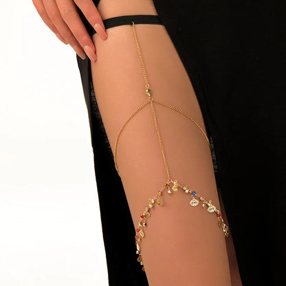 Boho Double-Layer Thigh Chain – Sexy Summer Body Jewelry for Women