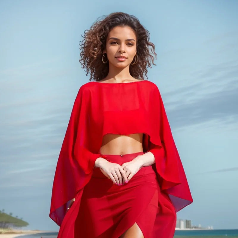 Women’s Chiffon Wedding Cape – Bridal Shawl Bolero Shrug Wrap for Evening Dresses