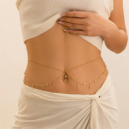 Goth Y2K Multilayer Waist Belly Chain for Women