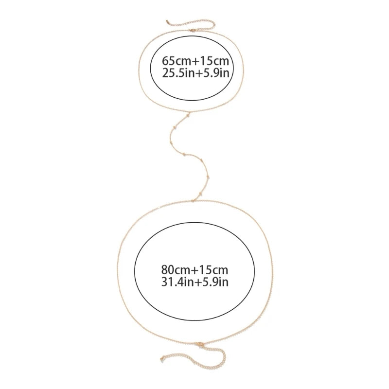 New Alloy Belly Chain Necklace – Beach Body Jewelry Waist Chain for Women