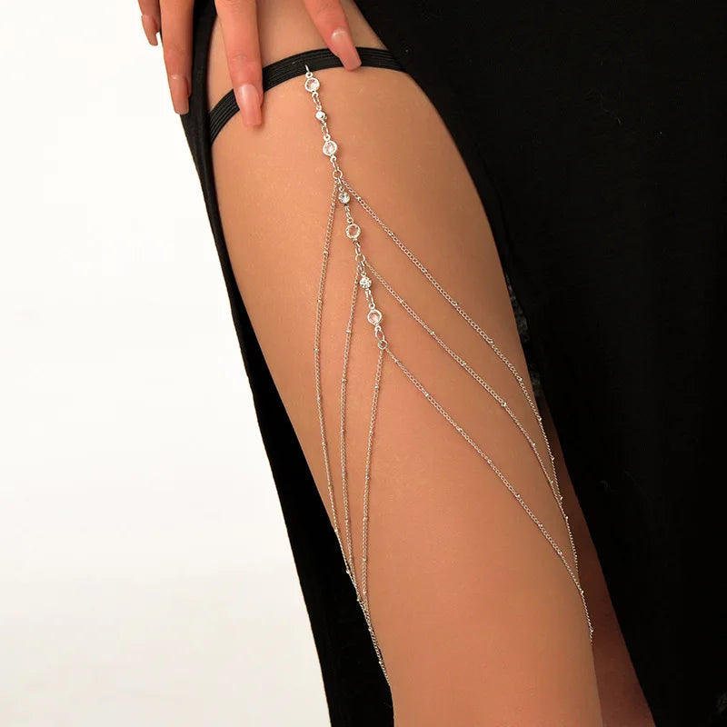 Boho Double-Layer Thigh Chain – Sexy Summer Body Jewelry for Women