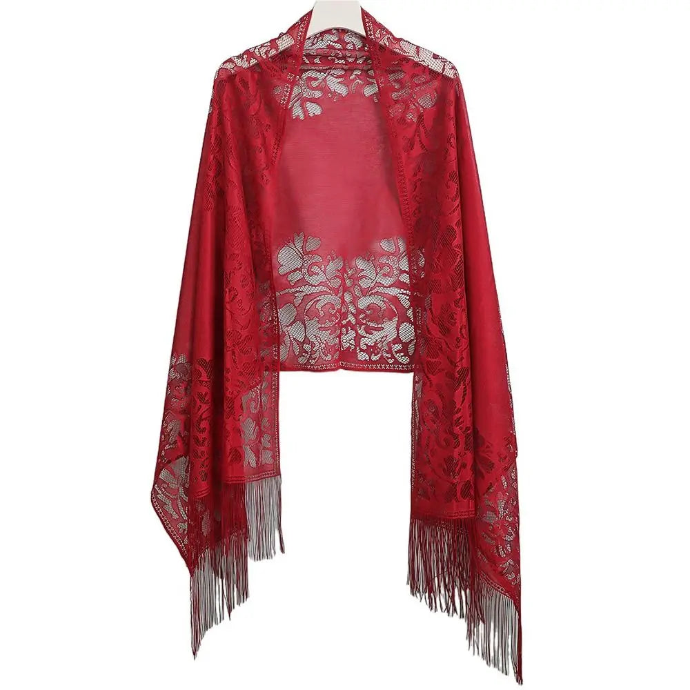 Vintage Tassel Patchwork V-Neck Cardigan – Women’s Shawl, Capelet, and Fringed Scarf