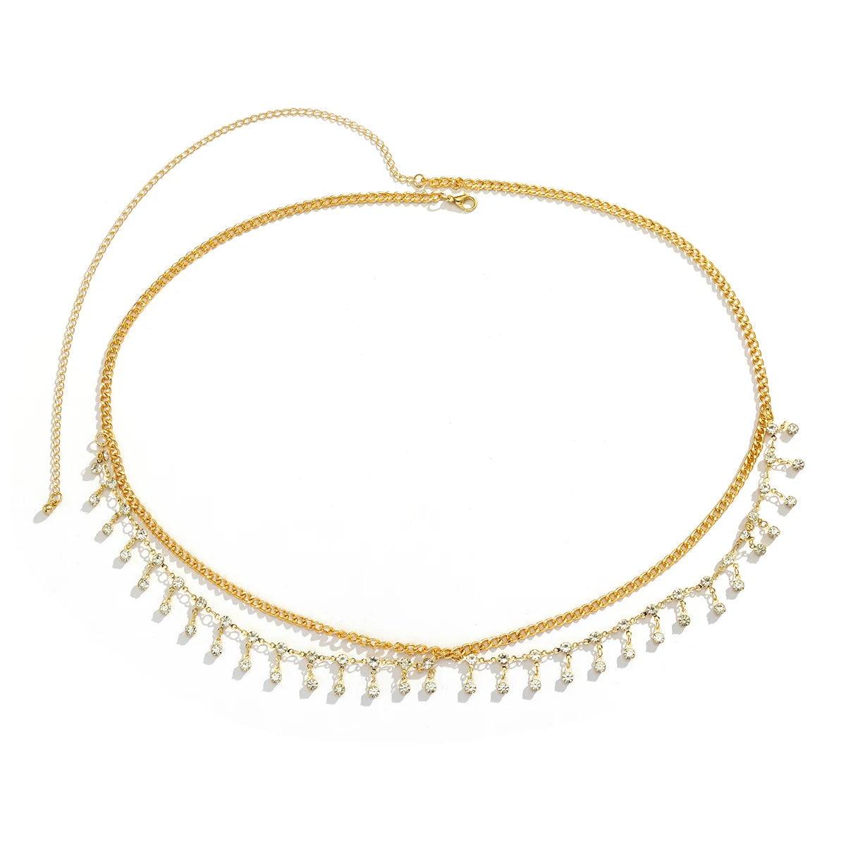 Y2K Rhinestone Star Belly Chain – Tassel Waist Jewelry for Women & Raves