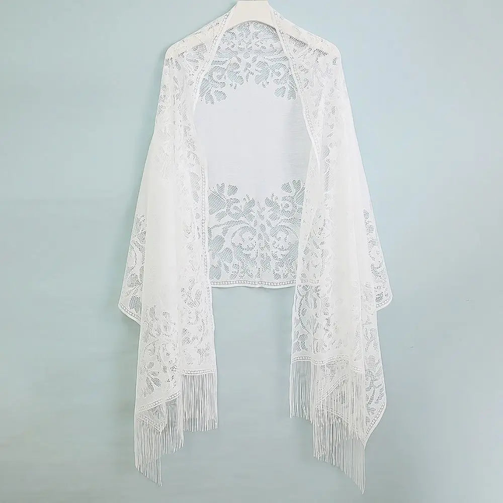 Vintage Tassel Patchwork V-Neck Cardigan – Women’s Shawl, Capelet, and Fringed Scarf