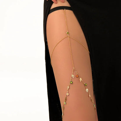 Boho Double-Layer Thigh Chain – Sexy Summer Body Jewelry for Women