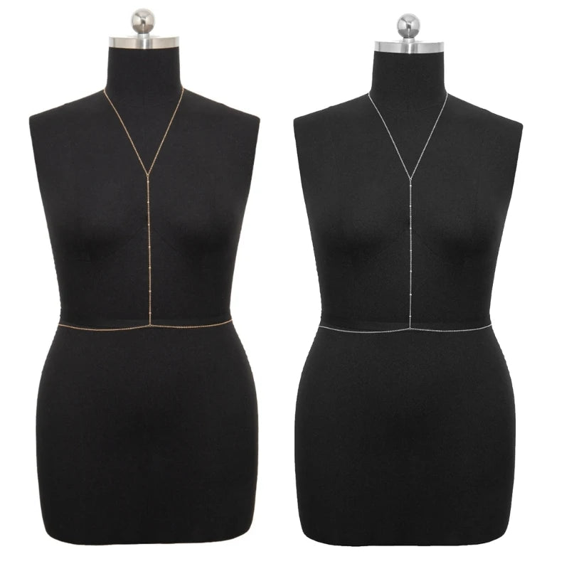 New Alloy Belly Chain Necklace – Beach Body Jewelry Waist Chain for Women