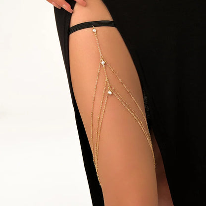 Boho Double-Layer Thigh Chain – Sexy Summer Body Jewelry for Women