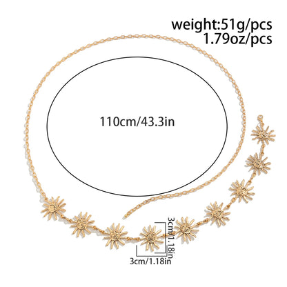 Boho Sun Waist Chain – Golden Belly Belt Jewelry for Summer & Festivals